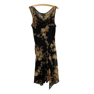 Floral Black and Gold Dress